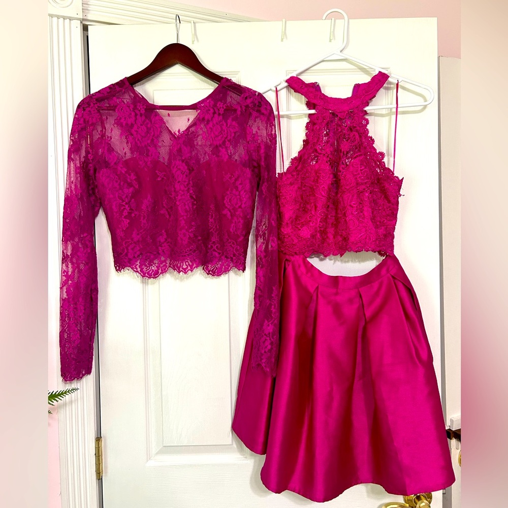 Size small three piece pink party dress